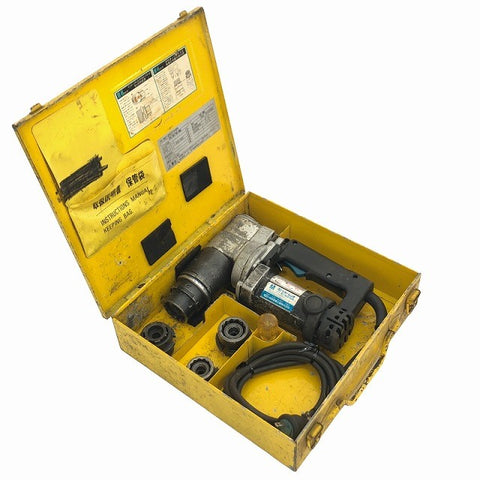 ☆中古品☆TONE トネ 100V シャーレンチ M-201HR ソケット3個 ケース付 M20グリップ回転式レンチ コード式 前田金属工業121712 - 0