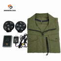☆中古品3点セット☆SUN-S サンエス 7V 空調風神服用 リチウムイオンバッテリーセット RD9890J ファン+半袖(L)付き128615 - 1