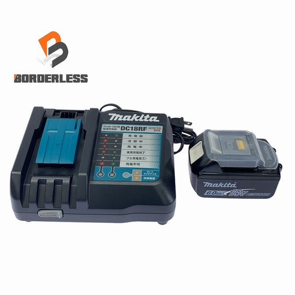 ☆極美品純正セット品☆ makita マキタ リチウムイオンバッテリー BL1860B(18V 6.0Ah)1個+充電器(DC18RF)LITHIUM-ION 雪マーク - 1