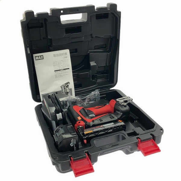 ☆中古極美品☆MAX マックス 14.4V/18V 充電式ピンネイラ TJ-35P4 バッテリー(18V 5.0Ah) 充電器 ケース付 ピン釘打機 ピンタッカー133839 - 2