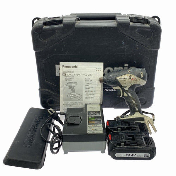 ☆中古品 コメント必読☆Panasonic パナソニック 14.4V 充電インパクトドライバ EZ7543 バッテリー2個 充電器 ケース付 締付け130508 - 3