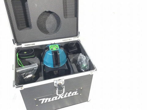 ☆美品☆makita マキタ 10.8V 充電式屋内/屋外兼用 レーザー墨出し器 SK40GD バッテリー(10.8V 1.5Ah) 受光器 三脚付き124589 - 0