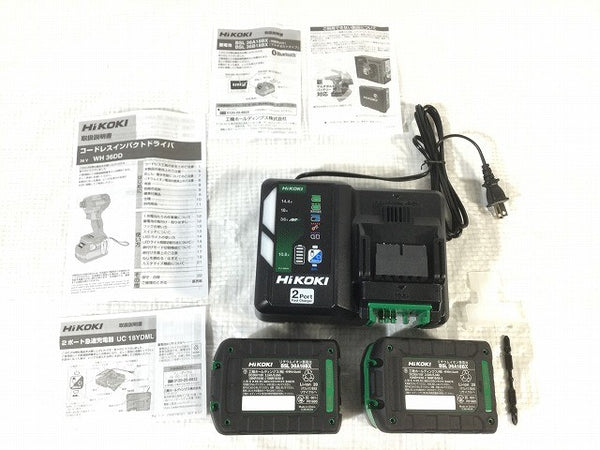 ☆未使用☆HiKOKI ハイコーキ 36V コードレスインパクトドライバ WH36DD(2XHLSZ) グリーン バッテリ2個(36V2.5Ah) 充電器 ケース付131579 - 10
