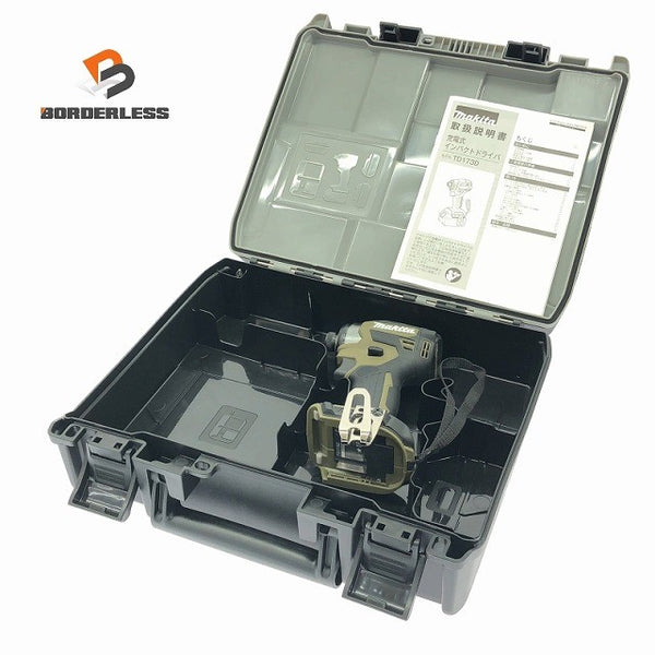☆未使用品☆ makita マキタ 18V 充電式インパクトドライバ TD173DZK オリーブ 本体+説明書+ケース117686 - 1