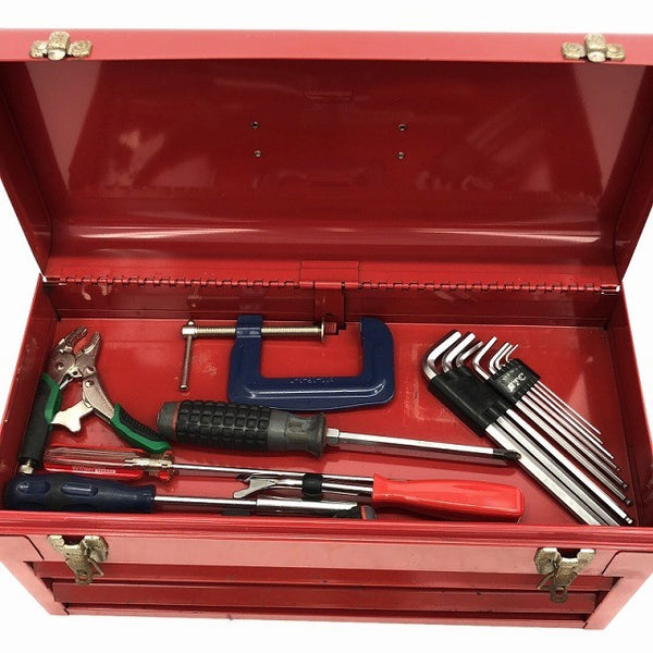 ☆中古品セット☆KTC 京都機械工具 ソケット複数 ドライバー 六角レンチ スパナ 2段工具箱 ツールボックス WATERLOO ※画像確認116793 - 7