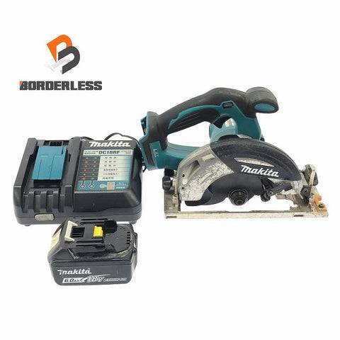 ☆中古品☆makita マキタ 18V 165mm 充電式マルノコ HS630D バッテリー(18V 6.0Ah) 充電器付き コードレス 丸ノコ 丸のこ 丸鋸