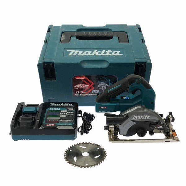 ☆中古品☆makita マキタ 40Vmax 125mm 充電式マルノコ HS008G 青 充電器 ケース付 コードレス 丸のこ 丸ノコ 丸鋸 木工用 切断機130489 - 3