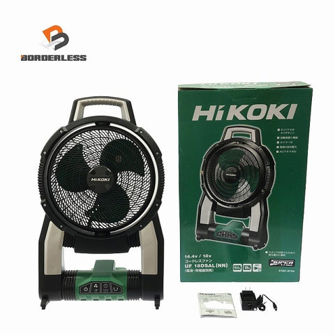 ☆極美品☆HiKOKI ハイコーキ 14.4V/18V コードレスファン UF18DSAL(NN) 本体＋ACアダプタ付 充電式 送風機 扇風機123970