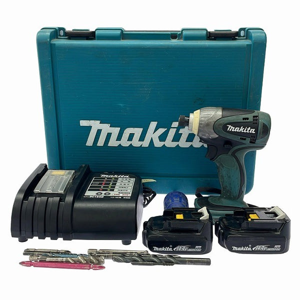 ☆中古品☆makita マキタ 14.4V 充電式インパクトドライバー TD135DSHX 青/ブルー バッテリ2個(1.2Ah) 充電器 ケース コードレス126666 - 3