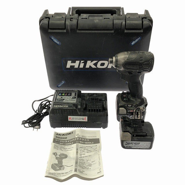 ☆中古品☆ HITACHI 日立工機 18V コードレスインパクトドライバー WH18DDL2 バッテリ2個(14.4V 6.0Ah)充電器+ケース 充電式122763 - 3