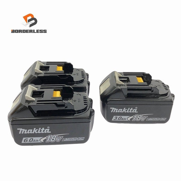 ☆極美品 計三点セット☆ makita マキタ 18V 純正 リチウムイオンバッテリー BL1860B×2 BL1830B×1 残量表示付き 蓄電池135066 - 1