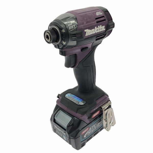 ☆極美品☆makita マキタ 40Vmax 充電式インパクトドライバー TD002GDXAP 紫/パープル バッテリ2個(2.5Ah) 充電器 ケース付134236 - 4