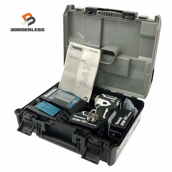 ☆未使用品☆makita マキタ 18V 充電式インパクトドライバ TD171DRGXW 白/ホワイト バッテリー2個 充電器 ケース付134903 - 1
