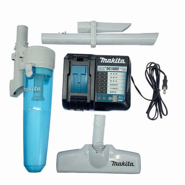 ☆美品☆makita マキタ 18V 充電式クリーナー CL281FD 白 パイプ＋ノズル＋サイクロンアタッチメント付 充電器付 コードレス 掃除機120168 - 10