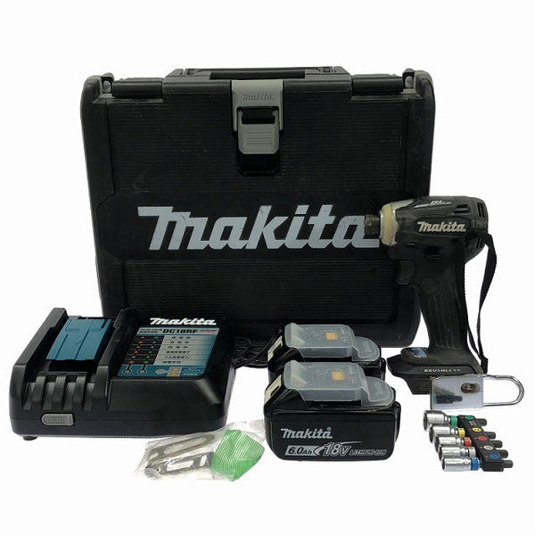 ☆中古品☆makita マキタ 18V 充電式インパクトドライバー TD172DRGXB バッテリー2個(18V 6.0Ah)充電器 ケース付き コードレス116949 - 3
