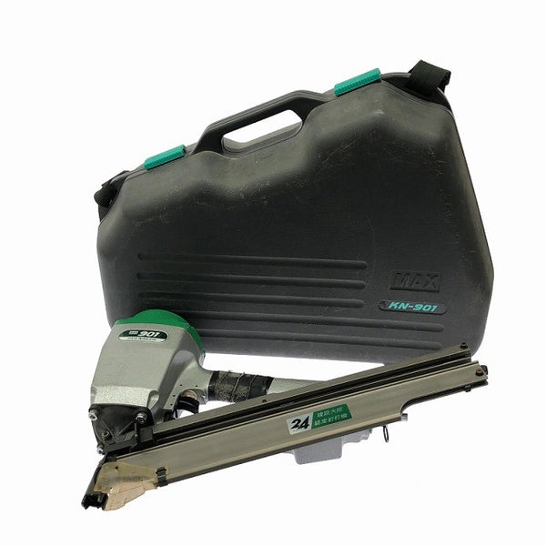 ☆中古品☆MAX マックス 90mm 常圧 スティックネイラ KN-901 ケース付 2×4ネイラー 2×4用 エア釘打機 エア釘打ち機 コイルネイラ129435 - 3