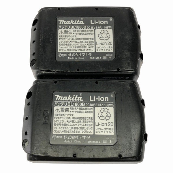 ☆中古美品2点☆makita マキタ 18V 6.0Ah 純正 リチウムイオンバッテリー BL1860B 残量表示付 リチウムイオン電池 蓄電池 充電池136882 - 10