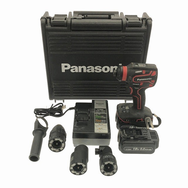 ☆比較的綺麗☆Panasonic パナソニック 14.4V/18V 充電ドリルドライバー EZ1DD2J18D-R 赤 バッテリ2個(5.0Ah) 充電器 アタッチメント付き119432 - 3