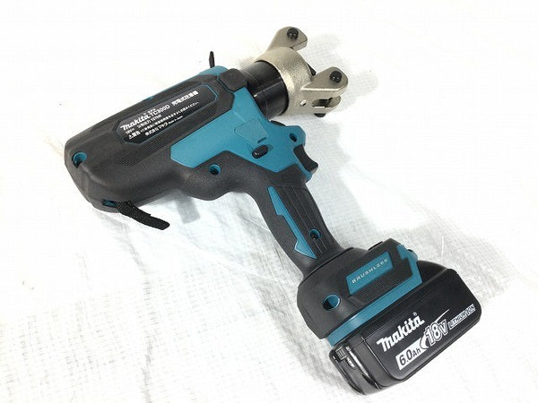 ☆未使用品☆makita マキタ 18V 充電式圧着機 TC300DRG バッテリ1個(6.0Ah) 充電器+ダイス+ケース付 コードレス 油圧式 圧着工具 - 5