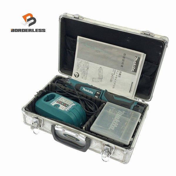 ☆中古品☆makita マキタ 7.2V 充電式ペンドライバドリル DF010D バッテリ2個(1.0Ah) 充電器 ケース付 スティックドリルドライバー123129 - 1