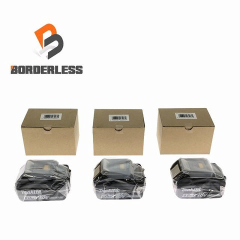 ☆未使用品3個セット☆ makita マキタ 18V 6.0Ah 純正 リチウムイオンバッテリー BL1860B 残量表示付 電池 ※箱違い118502