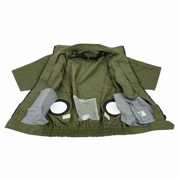 ☆中古品3点セット☆SUN-S サンエス 7V 空調風神服用 リチウムイオンバッテリーセット RD9890J ファン+半袖(L)付き128615 - 6