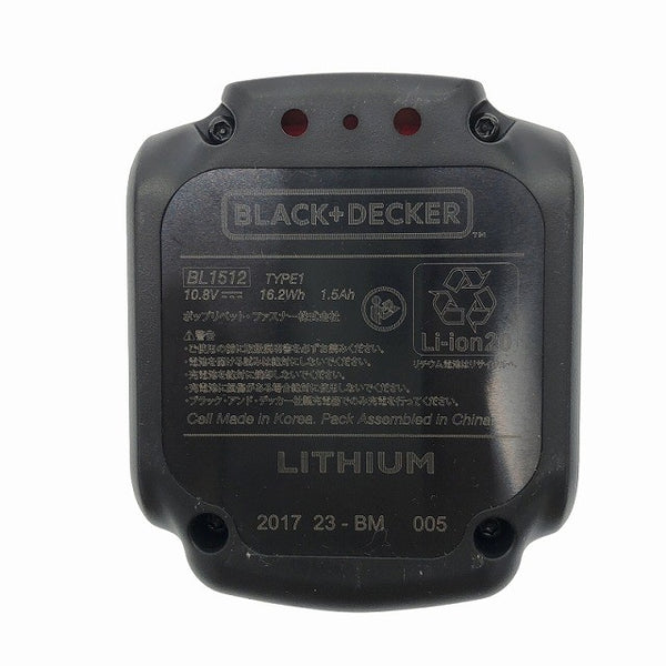 ☆美品☆B＆D BLACK+DECER ブラック＆デッカー 18V コードレスドリルドライバー BDCDD12 バッテリ1個 充電器117669 - 9