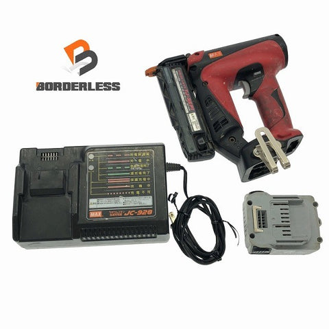 ☆中古品☆ MAX マックス 14.4V 充電式ピンネイラ TJ-35P1 バッテリー1個(14.4V 3.0Ah) 充電器付き 電動工具 大工道具