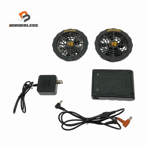 ☆中古品☆BURTLE バートル AIR CRAFT エアークラフト AC08-22V ファンユニット AC08-1/08-2 充電ケーブルセット118578 - 1