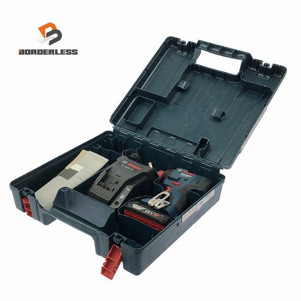 ☆中古美品☆BOSCH ボッシュ 18V コードレスインパクトドライバーレンチ GDX18V-180 バッテリー1個(2.0Ah)充電器+ケース112679 - 1