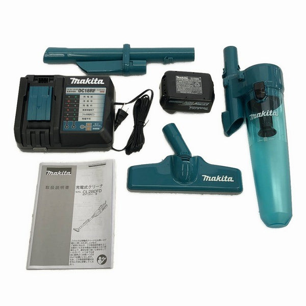☆未使用品☆makita マキタ 18V 充電式クリーナー CL280FDRFC 青色 バッテリー1個(18V 3.0Ah)充電器付 コードレス掃除機 内装113295 - 10