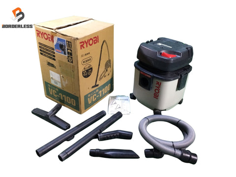 ☆中古品☆RYOBI リョービ 100V 集じん機 VC-1100 ホース付 乾湿両用 乾燥15L 液体12L 集塵機 掃除機 バキュームクリーナー133937