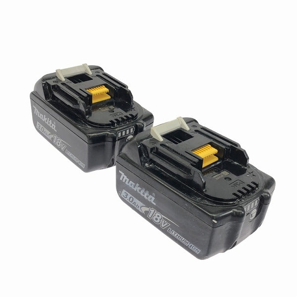 ☆中古品2点※充電回数12回と19回☆makita マキタ 18V 3.0Ah 純正 リチウムイオンバッテリー BL1830B 残量表示付 蓄電池 充電池 - 5