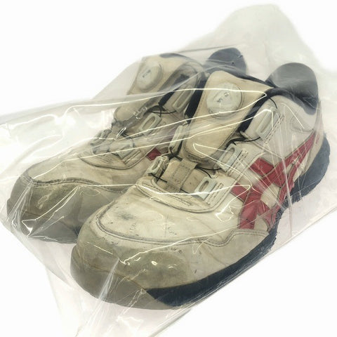 ☆中古品☆asics アシックス WINJOB/ウィンジョブ CP306 BOA 1273A029 ホワイト×クラシックレッド 26.5cm 安全靴 作業靴131032 - 0
