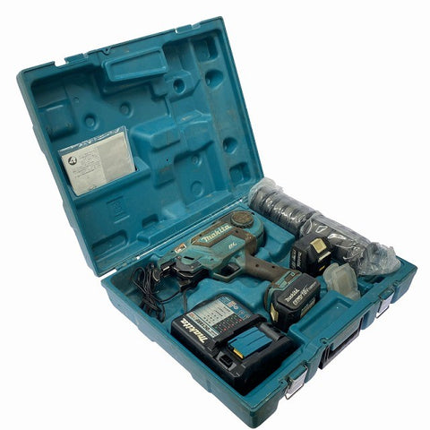 ☆中古品☆makita マキタ 18V 充電式鉄筋結束機 TR180DRGX バッテリ2個(18V 6.0Ah)充電器 ワイヤ10巻 ケース付 コードレス128194 - 0