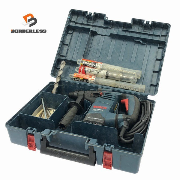☆中古品☆ BOSCH ボッシュ 100V ハンマードリル GBH3-28DRE 本体+パーツ+ケース SDSプラス 穴あけ 穿孔 破砕 粉砕129621 - 1