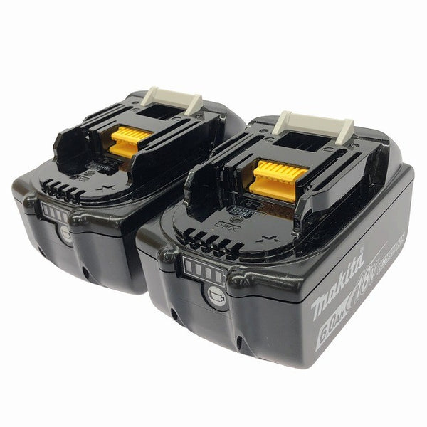 ☆中古美品2個※0回と1回 グリス少残☆makita マキタ 18V 6.0Ah 純正 リチウムイオンバッテリー BL1860B 残量表示付 雪マーク133575 - 4