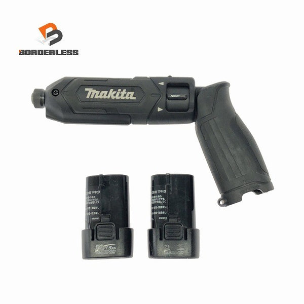 ☆中古品☆makita マキタ 7.2V 充電式ペンインパクトドライバー TD022D 黒 本体 バッテリー2個(7.2V 1.5Ah) コードレス129561 - 1