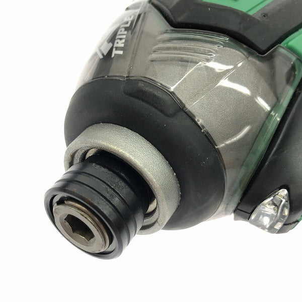 ☆比較的綺麗☆HITACHI 日立 14.4V コードレスインパクトドライバー WH14DDL2(2LYPK)(L) 緑 バッテリ2個(6.0Ah) 充電器 ケース付130684 - 8