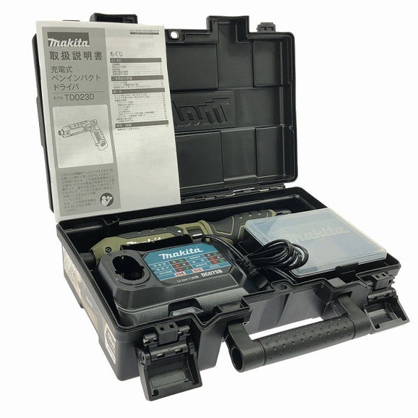 ☆未使用品☆makita マキタ 7.2V 充電式ペンインパクトドライバー TD023DSHXO オリーブ バッテリ2個(1.5Ah) 充電器 ケース付136427 - 2