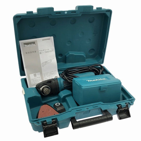 ☆中古比較的綺麗☆makita マキタ 100V マルチツール TM3010CT アタッチメント＋ケース付 コード式 カットソー 切削 切断135265 - 0