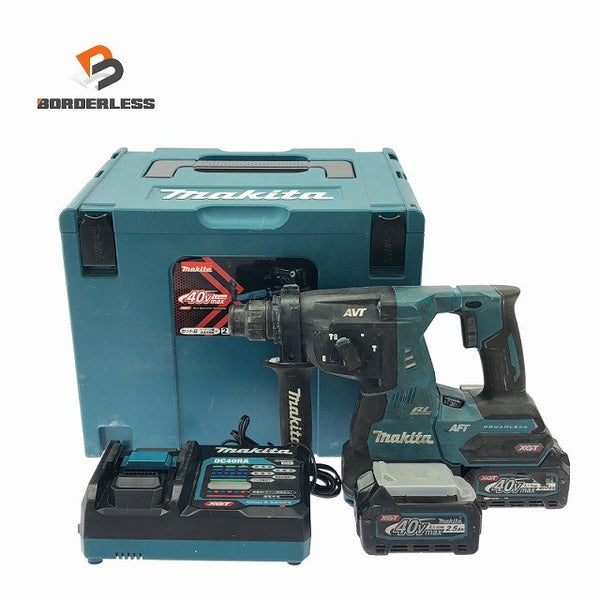 ☆中古品☆makita マキタ 40Vmax 充電式ハンマドリル HR001G バッテリ2個(2.5Ah) 充電器 ケース付 コードレス ハンマードリル133419 - 1