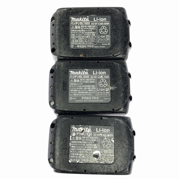 ☆中古品3個セット☆makita マキタ 18V 純正 リチウムイオンバッテリー 5.0Ah BL1850 4.0Ah BL1840 3.0Ah BL1830 蓄電池 充電池 - 10