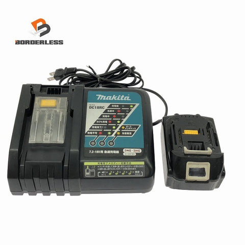 ☆中古品セット☆makita マキタ 18V 6.0Ah 純正 リチウムイオンバッテリー BL1860B 7.2-18V用 急速充電器 DC18RC131360