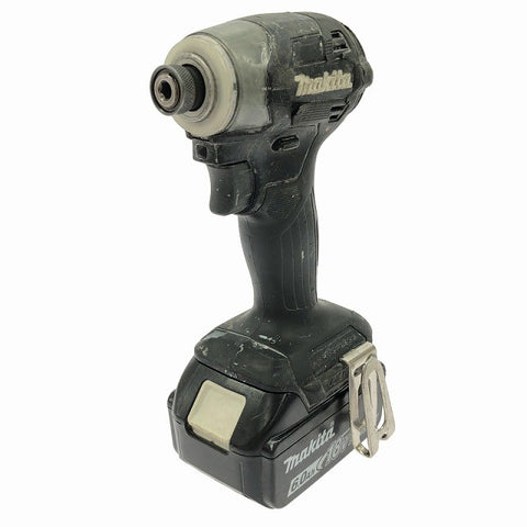 ☆中古品☆makita マキタ 18V 充電式インパクトドライバー TD173D 黒 バッテリ1個(6.0Ah)付 コードレス バッテリー式132290 - 0