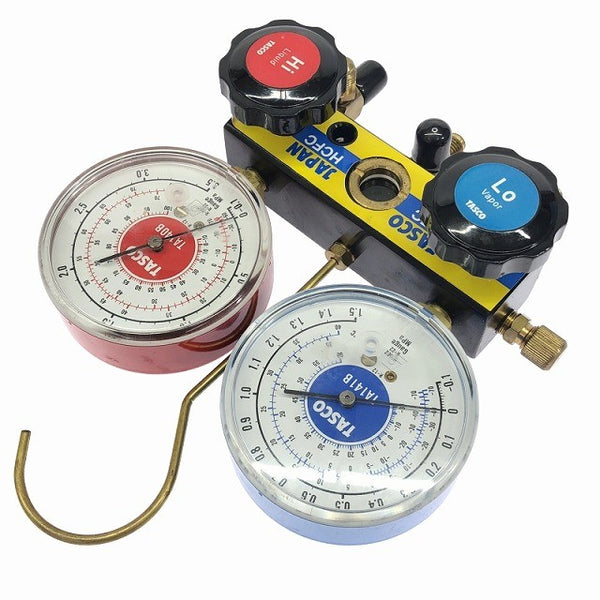☆中古品☆TASCO タスコ サイトグラス・高精度ゲージ付ゲージマニホールド TA120A-1 TA140B TA141B - 5