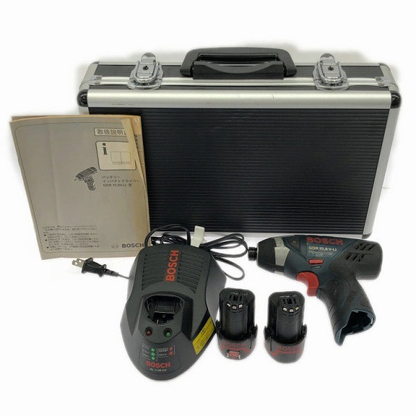 ☆中古品☆BOSCH ボッシュ 10.8V コードレスインパクトドライバー GDR10.8V-LI バッテリー2個(10.8V 1.3Ah) 充電器 ケース付133163 - 3