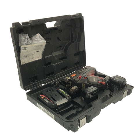 ☆中古品☆MAX マックス リバータイヤ 鉄筋結束機 14.4V RB-440T-B2CA/1440A バッテリー2個 充電器 ケース付 TWINTIER ツインタイア119447 - 0