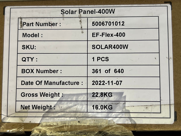 ☆未使用品☆EcoFlow エコフロー 400W 4面ソーラーパネル SOLAR400W-JP EF-FLEX-400 直列接続 最大1,200W ポータブル電源対応130213 - 10