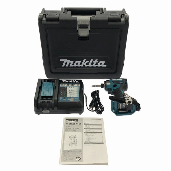 ☆未使用品☆ makita マキタ 18V 充電式インパクトドライバ TD173D 青/ブルー 本体+充電器+ケース - 3